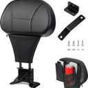 Benlari Driver Rider Backrest, Adjustable Detachable Plug-in Rider Back Rest Pad Fit for Harley Davidson Touring Street Glide Electra Glide Road Glide Road King CVO 1997-2024, (Black)
