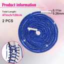 Rhinestone Shoe Laces, Glitter Rope Shoelaces for Sneakers, Round Crystal Bling Shoe Lace (Blue)