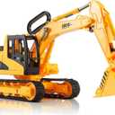 Liberty Imports 15" Oversized Construction Truck Toys for Kids  1:22 Scale Friction Powered Vehicles with Realistic Moving Parts (Excavator)