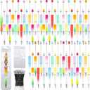 150 Pieces DIY Beadable Pens Kit - 50 plastic Beadable Pens Bulk, Refills & pen bags Included - Beaded Pens Black Ink Ballpoint Cute Pens for Students TeacherGradient