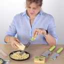 Cambom Lemon Zester Grater Three-piece Suit - Heavy Duty Kitchen Tool for Parmesan Cheese, Ginger, Garlic, Nutmeg, Chocolate, VegetablesFruitsStainless Steel Grater Dishwasher Safe Green (Set of 3)