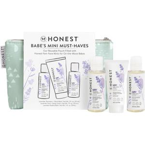 The Honest Company Babe's Mini Must Haves Gift Set | Travel Size Hypoallergenic Lavender Bathtime Essentials | Shampoo + Body Wash (2 fl oz), Face + Body Lotion (1 fl oz), Bubble Bath (2 fl oz)