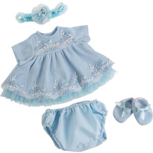 EKOKIZ Reborn Baby Dolls Clothes Girl Blue Baby Doll Clothes 17-20 Inches Doll Outfits and Accessories for Newborn Girl