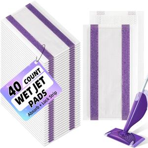 40 Count Mopping Pad for Wet Jet Mop Disposable Wetjet Pads Refills Replacement for Wet Pads Refill Compatible with Wet Jet Pads Thickness & Absorbent for Household Multi-Surface
