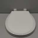 17 inch Round Toilet Seat Slow Close, White Color Polypropylene Toilet Seat Cover with Never Loosen Durable Lid, Quiet and Easy to Install & Clean