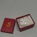 Double Ring Box for Wedding Ceremony, Engagement Proposal, Vintage White Crystal Gift (2 Slot)