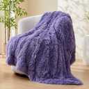 GONAAP Fuzzy Faux Fur Throw Blanket Twin Size Lavender Super Soft Cozy Plush Fuzzy Shaggy Blanket for Couch Sofa Bed (Lavender, Twin(60"x80"))