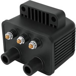 53-434 Ignition Coil Single Fire 3 Ohm 12V for Harley Sportster 883 1200 XL Dyna Softail Touring 1984-2003, Fits Evo Twin Cam Big Twin, Replaces Stock Coil, Black