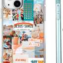 Christian Quotes Case for iPhone 13,Aesthetic Vintage Jesus Bible Verses Pattern Case,Trendy Soft TPU Bumper Case Compatible with iPhone 13