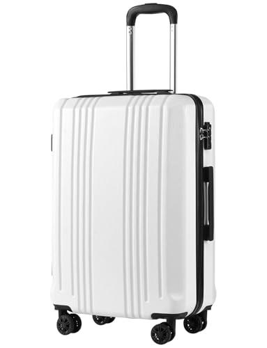 Amazon.com | Coolife Luggage PC+ABS Hardshell Suitcase with TSA Lock, Spinner Carry On Lightweight (white, S(20in_carry on)) | Carry-Ons