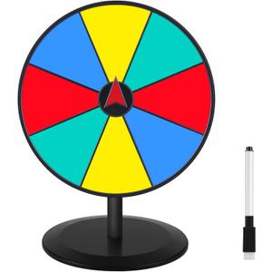 Pionites Prize Wheel 8 INCH Tabletop Roulette Wheel of Fortune Spin with Dry Erase Marker for Engaging Home Parties, Trade Show, Carnival Events,Party Birthday Wedding Housewarming