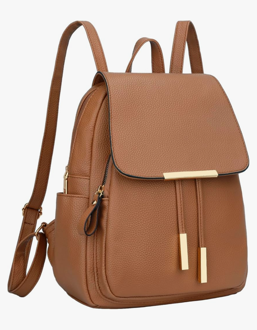 KKXIU Trendy Leather Backpack Purse for Women and Ladies Shoulder Travel Daypacks Bags (A-Brown)