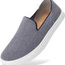 STQ Slip on Shoes for Women Breathable Fashion Sneakers Comfortable Knit Casual Shoes (Blue)