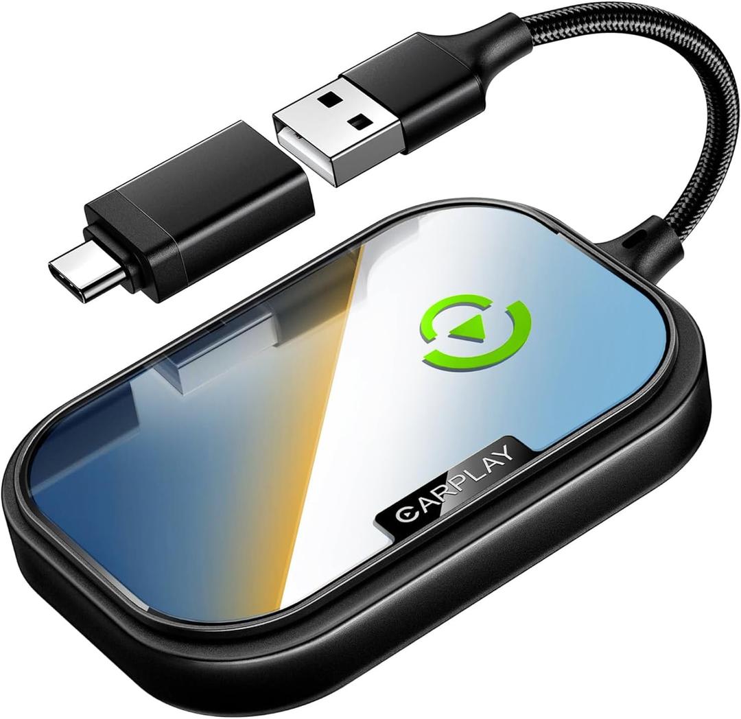 Wireless CarPlay Adapter for Apple iPhone  Converts Factory Wired to Wireless CarPlay, PlugandPlay, Auto Connect, Compatible with Car from 2014 Onwards & iOS 10 +