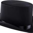 Super Z Outlet Black Top Hat Satin Costume Magician Fancy Style Party Accessory (Black), Large