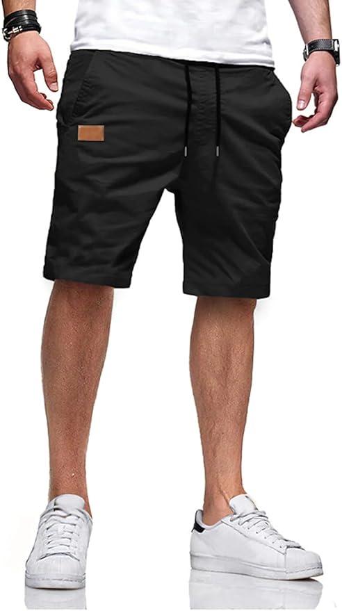 JMIERR Mens Casual Shorts - Cotton Drawstring Summer Beach Stretch Twill Chino Golf Shorts, Size 40