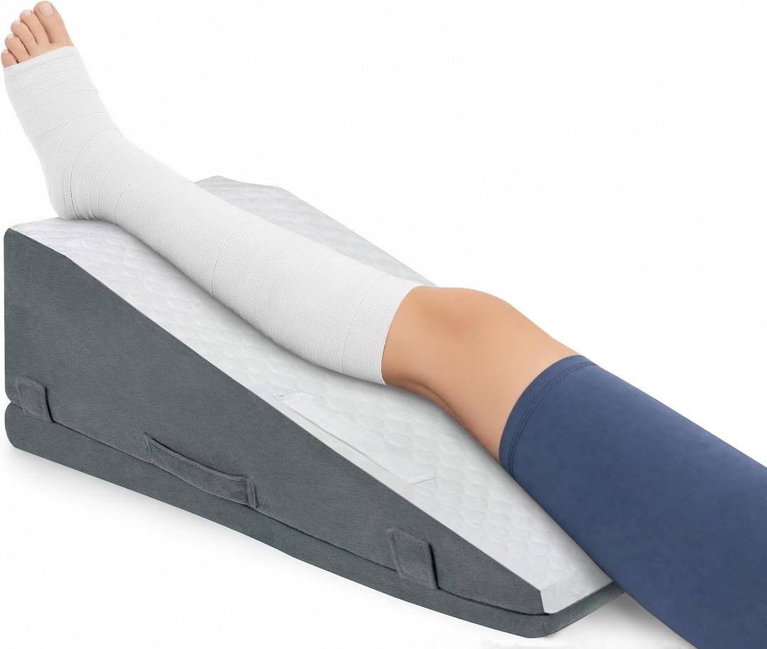 Ganondorf Leg Elevation Pillow, Premium Foam Leg Support Adjustable Wedge Pillow Relieves Joint Pain After Surgery Ergonomic Curve for Leg Support Promote Blood Circulation Single Leg