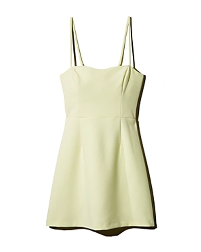  Summer Whisper Tie-back Mini Sheath Dress In Super Lemon Solid  M