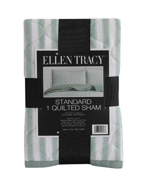 Ellen Tracy Standard 1 Quilted Sham 20x26in 100% Polyester