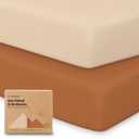 KeaBabies 2-Pack Baby Crib Sheets for Boys, Girls - 52x28 Viscose Derived from Bamboo Toddler Bed Sheets Neutral, Fitted Crib Mattress Cover for Standard Baby Bedding, Soft & Cozy (Rust)