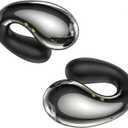 Boytond Ultra Open Ear Earbuds - Comfortable Clip-On Bone Conduction Earbuds, Over-The-Ear Open Headphones with Waterproof Build for Running, Gym Workouts, and Outdoor Sports, Gloss Black