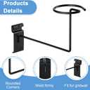 Kigley Metal Gridwall Hooks, 3.2 inch Hat Helmet Rack, Retail Display Shelves Organizer, Wall Fixtures, Accessories for Home Retail Shop(Black,6 Pcs)