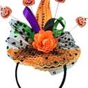 2 x Halloween Witch Hat Headband Dress Up Accessory for Kids and Adults (Orange)