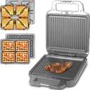 Panini Grill Press Breakfast Sandwich Maker 3 in 1, Electric Griddle Panini Press, Grilled Cheese Maker, Sandwichera Electrica, Belgian Waffle Maker with Removable Plates