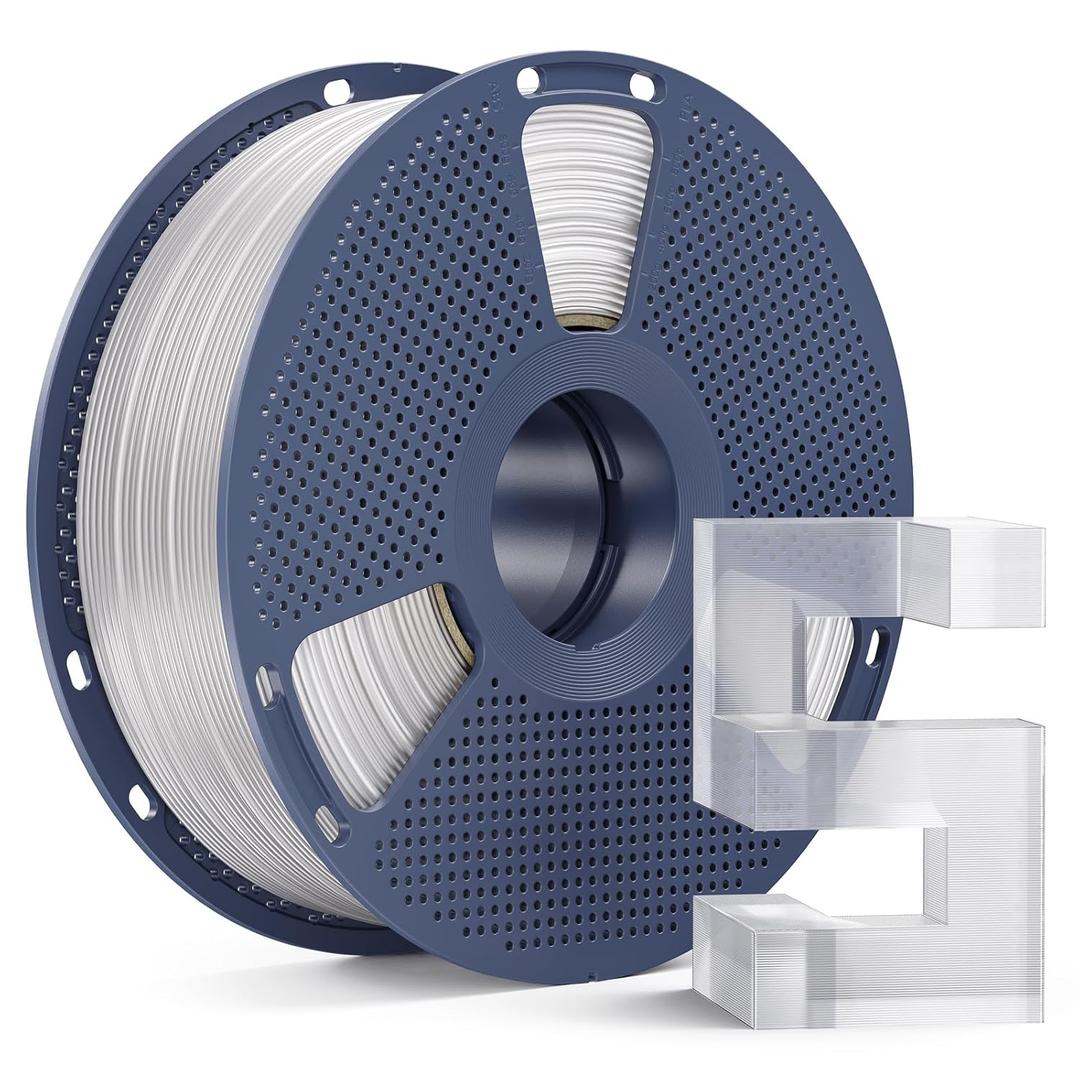 PETG Filament 1.75mm, Ultra Tough, Heat Optimized, Odorless, 1kg(2.2lbs) SUNLU Clear PETG 3D Printer Filament, Dimensional Accuracy +/- 0.02mm, Transparent