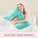 2 x BEDELITE Satin Pillowcase for Hair and Skin, Super Soft Similar to Silk Pillow Cases 4 Pack with Envelope Closure, Cooling Pillowcases for Women Men (20"x36" King Size, Turquoise)