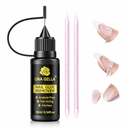 UNA GELLA 10ml*2PCS Nail Glue Remover for Press on, MultiFunctional Pinpoint Glue Remover Fast Removal Gentle Non-Acetone with Crystal Sticks for Nails Polish False Acrylic Nail Tips Home DIY