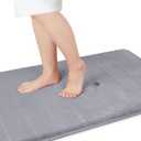 Yimobra Memory Foam Bath Mat Large Size 36.2 x 24 Inches, Soft and Comfortable, Super Water Absorption, Non-Slip, Thick, Machine Wash, Easier to Dry for Bathroom Floor Rug, Gray (Grey)