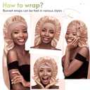 10 x BONNET QUEEN Braid Bonnet Silk Bonnet Foldable Extra Long Wrap for Braids Satin Bonnets with Tie Band Long Sleep Cap, Champagne (One Size)