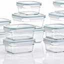 GLASSLOCK 24 Piece Oven Microwave Safe Glass Food Storage Containers Set w/Lids