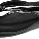 DREAM PAIRS Women's Arch Support Flip Flops Comfortable Dressy Orthopedic Thong Sandals Slides with Bow for Walking Summer Vacation (7, All Black)