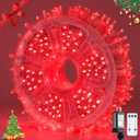 JMEXSUSS 400 LED Red Christmas Lights Indoor Outdoor, 132ft String Lights Plug in with Remote, 8 Modes Twinkle Fairy Light for Tree Room Bedroom Fireplace Patio Party Christmas Decor