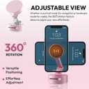 Foldable Magnetic Phone Holder  Double-Sided Suction & Strong Magnet Mount for All Smartphones, Hands-Free Stand for Car, Desk, Mirror, Gym & Wall (Pink)