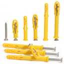 Drywall Anchors Kit 60 pcs 304 Stainless Steel Philips Flat Head Screws and 60 pcs Plastic Anchors for Concrete, Drywall, Brick, and Heavy Hanging Mounting, 3 Size M6 x 30mm/ 40mm/ 60mm