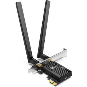 TP-Link WiFi 6 PCIe WiFi Card for Desktop PC AX3000 (Archer TX55E), Bluetooth 5.2, WPA3, 802.11ax Dual Band Wireless Adapter with MU-MIMO, Ultra-Low Latency, Supports Windows 11, 10 (64bit) Only