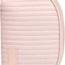 Fabater PU Makeup Bag, PU Cosmetic Pouch Metal for Lipstick (Pink),  Light Pink Cosmetic Bag (7in.)