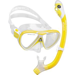 Cressi Snorkeling Silicone Set (mask & Dry Snorkel) for Kids Aged 5 to 15 Year Old - Pegaso & Iguana Dry: Designed in Italy (Yellow/White) Cressi Snorkeling Silicone Set (mask & Dry Snorkel) for Kids Aged 5 to 15 Year Old - Pegaso & Iguana Dry: Designed in Italy (Yellow/White)