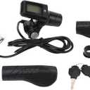 805 LCD Display Panel Throttle Grip Set Electric Scooter, Half Throttle Grip with LCD Panel for 22.5mm Handlebars