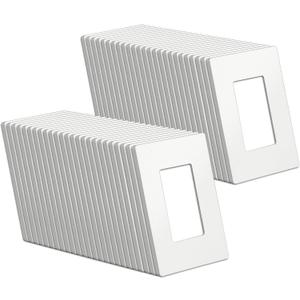 BESTTEN (50 Pack) USWP4 Matte White Screwless Switch Plate, 1-Gang Decorator Wall Outlet Cover, H4.69 x W2.91, for Light Switch, Dimmer, USB, GFCI, Receptacle