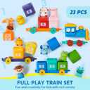 Play-Act Learning Toy for Toddlers 1 2 3 Years Old, Counting, Matching & Sorting Montessori Learning Farm Train Including 9 Farm Animals, Birthday Gift for Baby Boys Girls