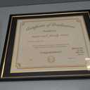16x20 Diploma Frame for 14x17 Certificate/Document/Picture with Double Mat(Black and Gold),Wood Degree Frame, Black with Gold Side,UV Protection Acrylic,Wall hanging