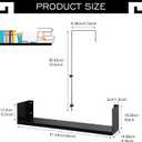 Lineshading Office Cubicle Shelf Storage Organizer Hanging File Organizer Cubicle Hanging Shelf Accessories Storage Bookshelf with Hooks for Home Desk (Black,36")