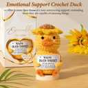 2 x Emotional Support Crochet Plush Positive Duck Inspirational Cheer Gifts for Women, Handmade Crochet Awesome Gift Thank You Birthday Mothers Day Teacher Appreciation Gifts for Coworker Nurse Mom Friend