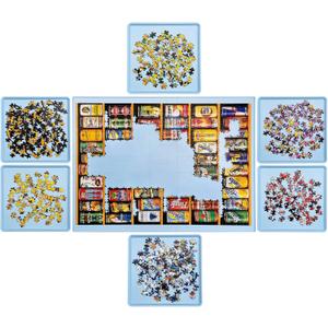 1500 Pieces Jigsaw Puzzle Board with 6 Drawers, Portable Puzzle Table for Adults, 3526 Inch Work Surface, 3.1 KG Lightweight, Light Blue
