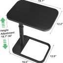 Kitstorack Upgraded TV Tray Table with Panel Lock, Adjustable Height & 90 Flip-Over Design, Sofa Arm End Side Table for Eating, Dinner, Snack, Laptop, Couch, Bed, Chair or Small Spaces, Black