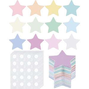 600 Pcs Star Cutouts 2 Inch Assorted Color Paper Bulletin Board Cutouts Star Die Cuts for DIY Home Bulletin Board Decor Theme Party Supplies, Pastel Color
